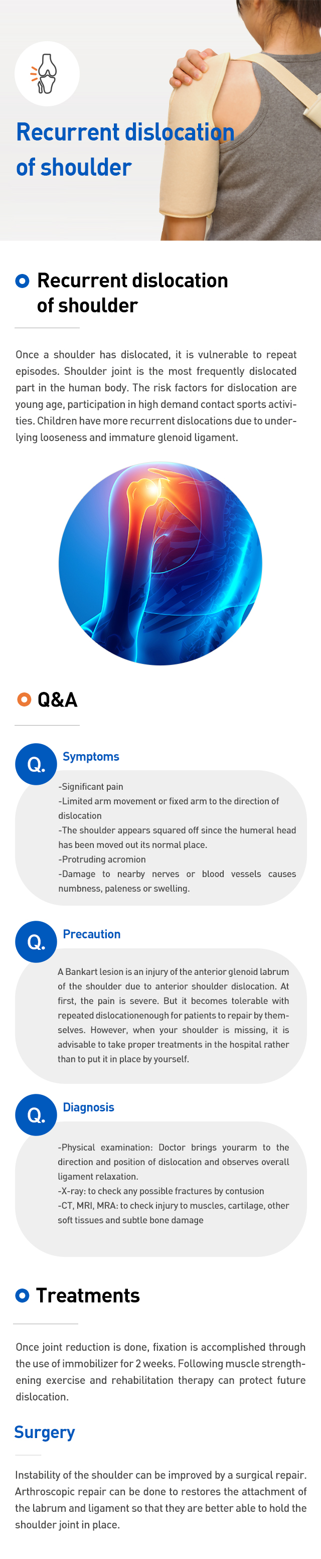 Recurrent dislocation of shoulder