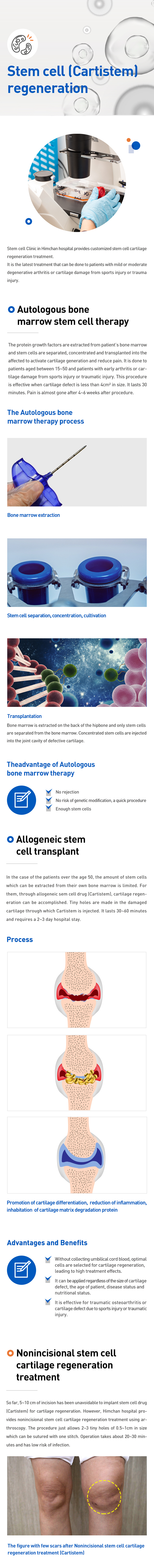 Stem cell(Cartistem) regeneration